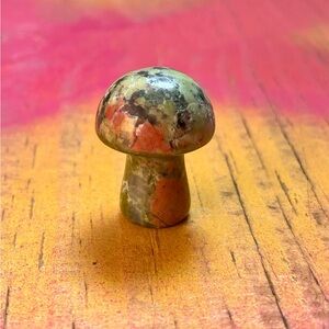 Hand-Carved Unakite Mushroom Mini Sculpture